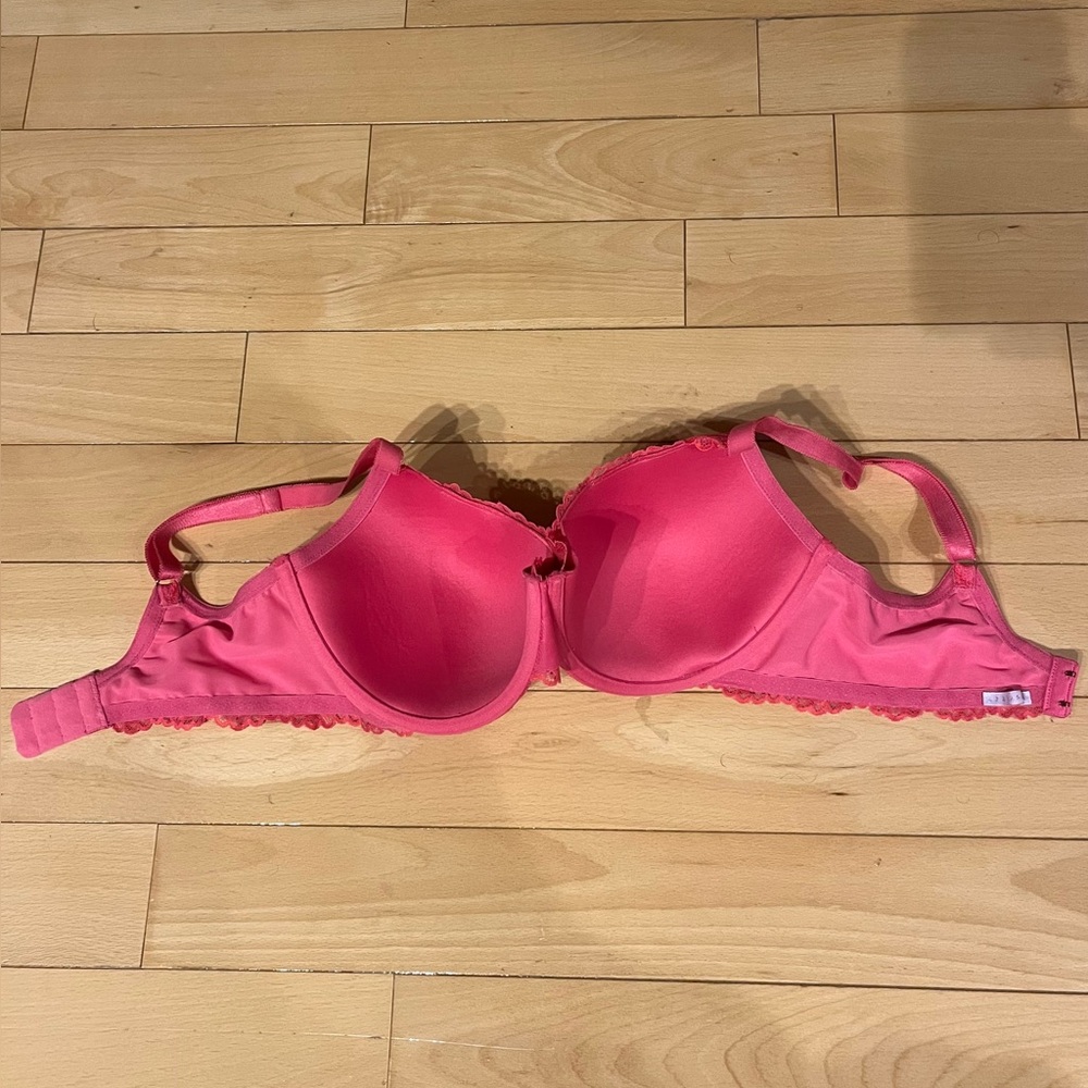 Savage X Fenty Floral Lace Balconette Bra with X Charm in Sweeter Pink Two-Tone - Picture 9 of 10